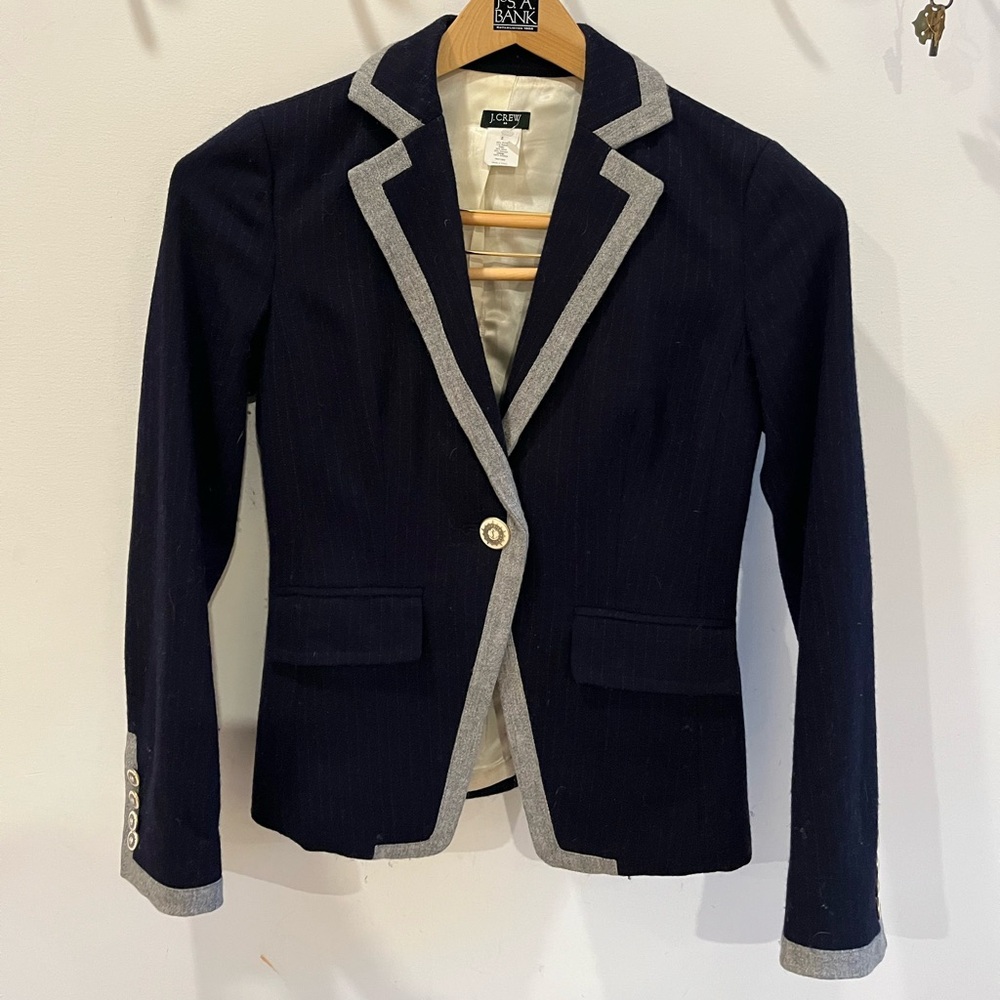 Jcrew blazer 2 navy grey wool